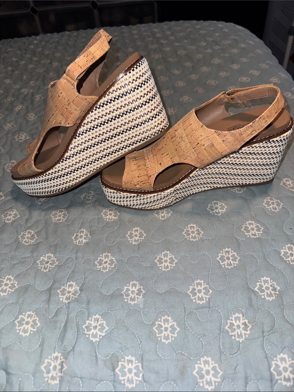 Corkys Tan Cork-Style Braided Platform Wedge Sandals
